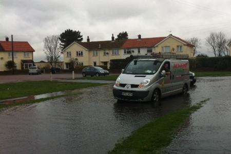 A flooded Canute Road