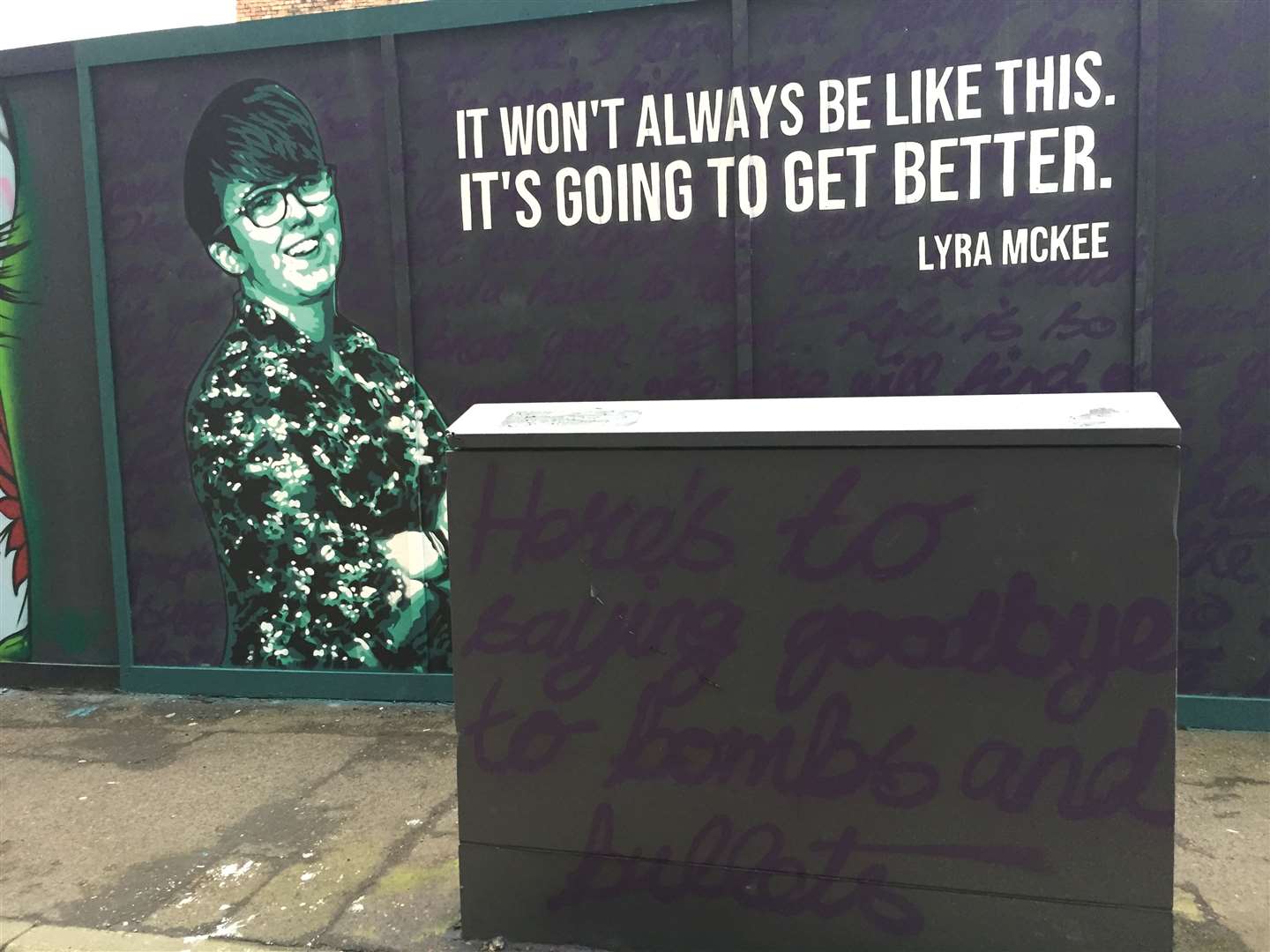 A mural of Lyra McKee in Belfast city centre (David Young/PA)