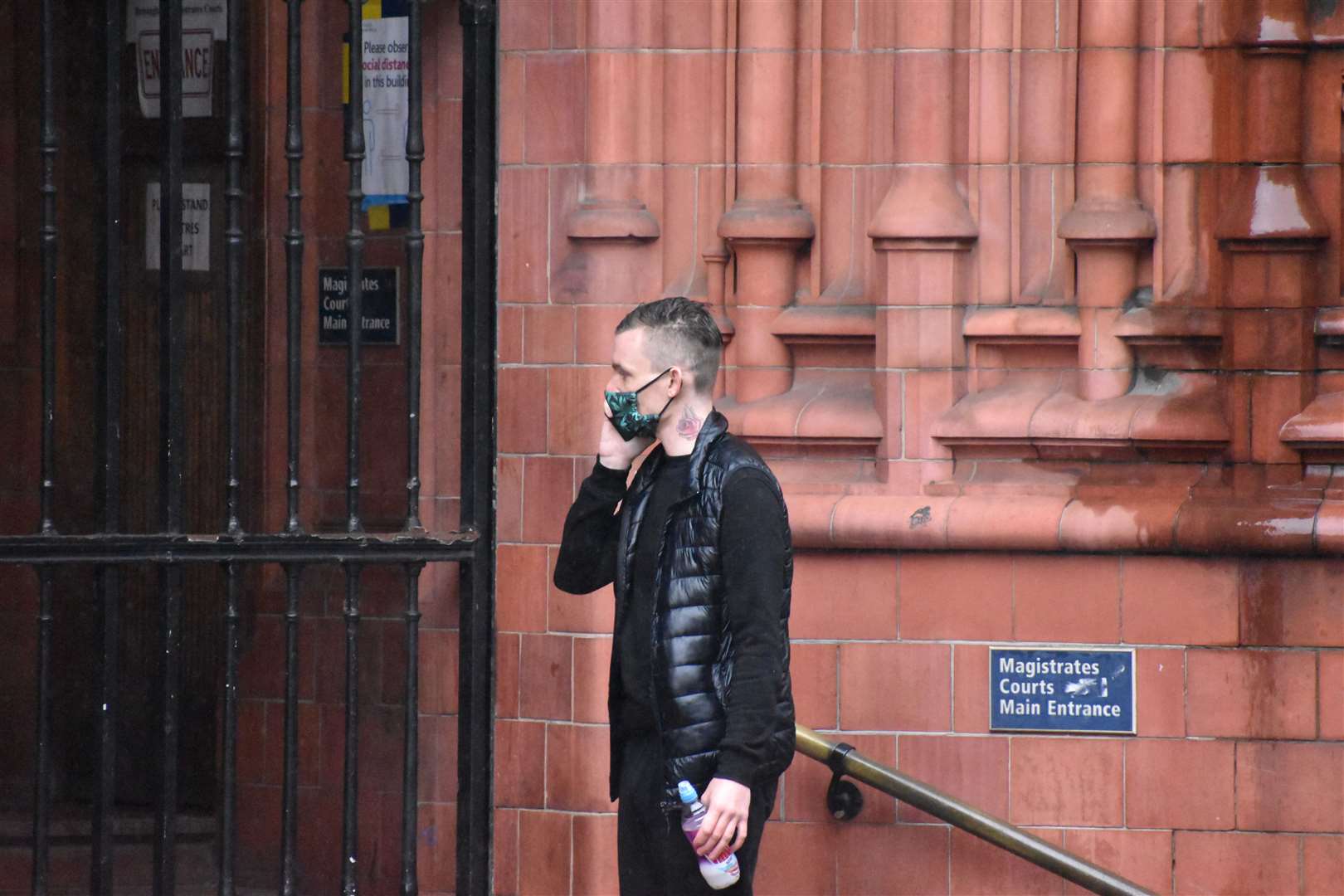 Matthew Wain waiting to enter Birmingham Magistrates’ Court (Matthew Cooper/PA)