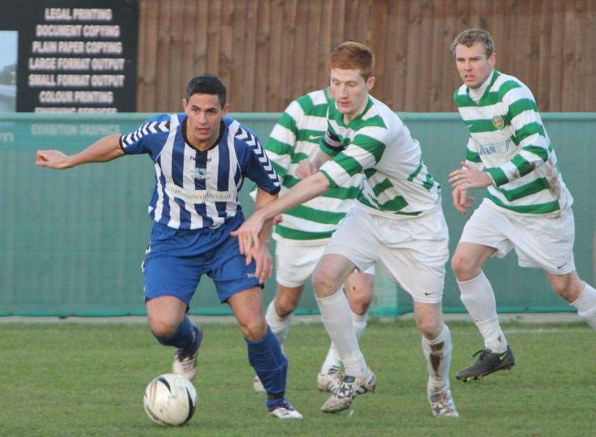 Action from Herne Bay's match against VCD in January 2012 Picture: Tony Day