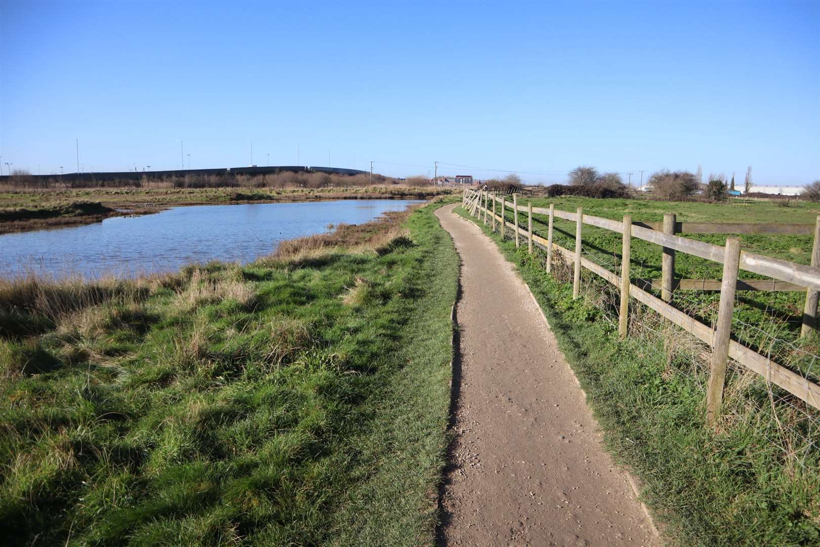 The part of the footpath at Rushenden owned by Swale council - section B on the map. It leads from Queenborough to Neats Court retail park. Cllr Cameron Beart is seeking cash to get it resurfaced