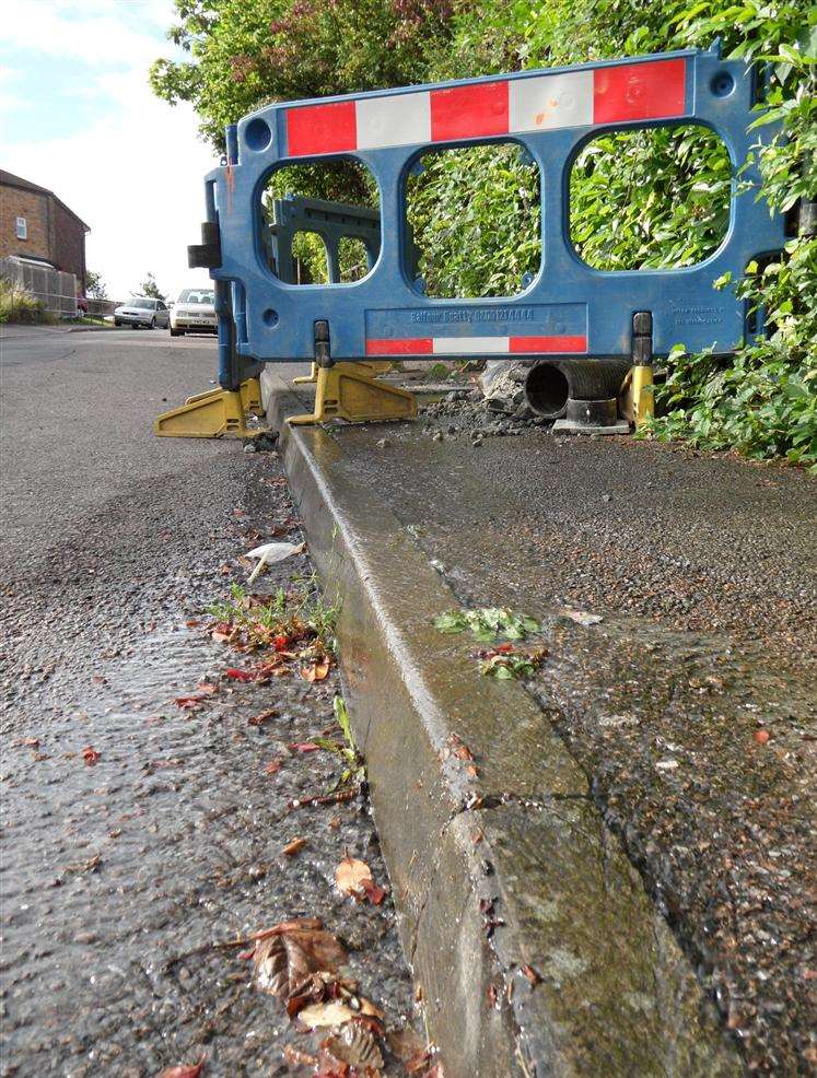 The leak in Freshwater Road, Walderslade.