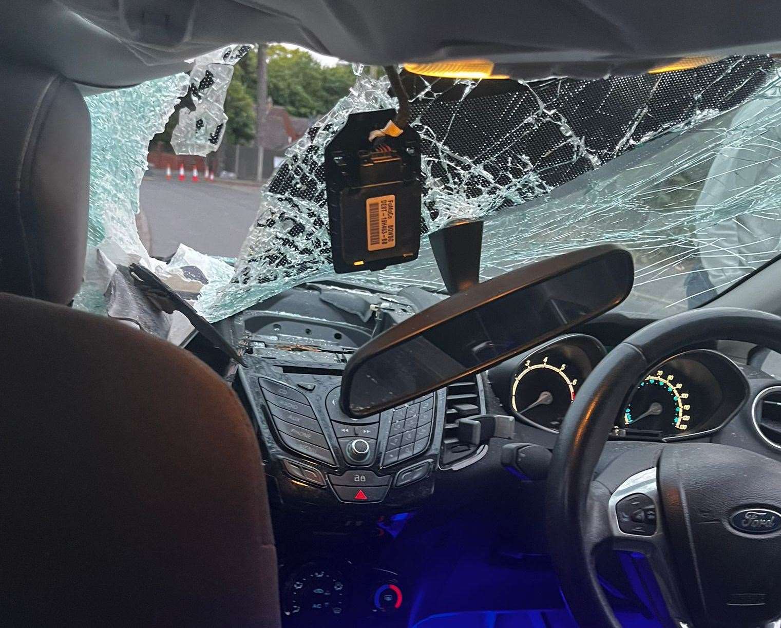 A tree smashed into Jack's car on Darenth Hill in Dartford