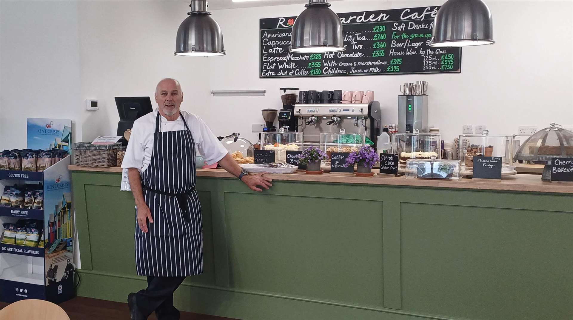 Martin Spicer hopes to win over customers at his Rose Garden Café in Layham Garden Centre near Canterbury. Pic Martin Spicer