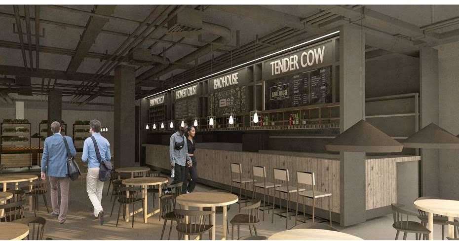 An example of what the food hall might look like, although Lockmeadow's will have eight food outlets