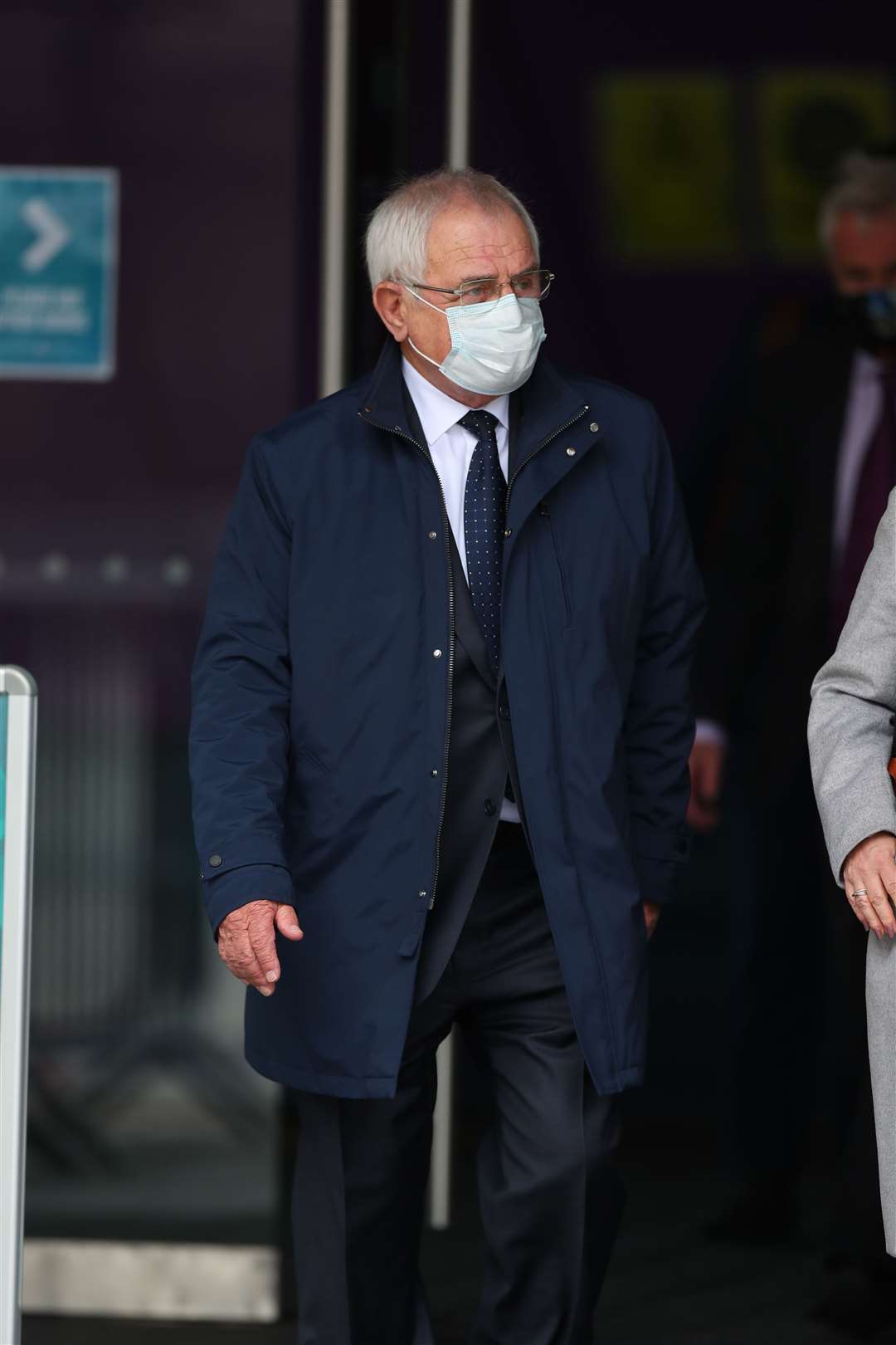 Retired South Yorkshire Police officer Donald Denton leaves the Lowry Theatre, Salford Quays, Greater Manchester (Peter Byrne/PA)