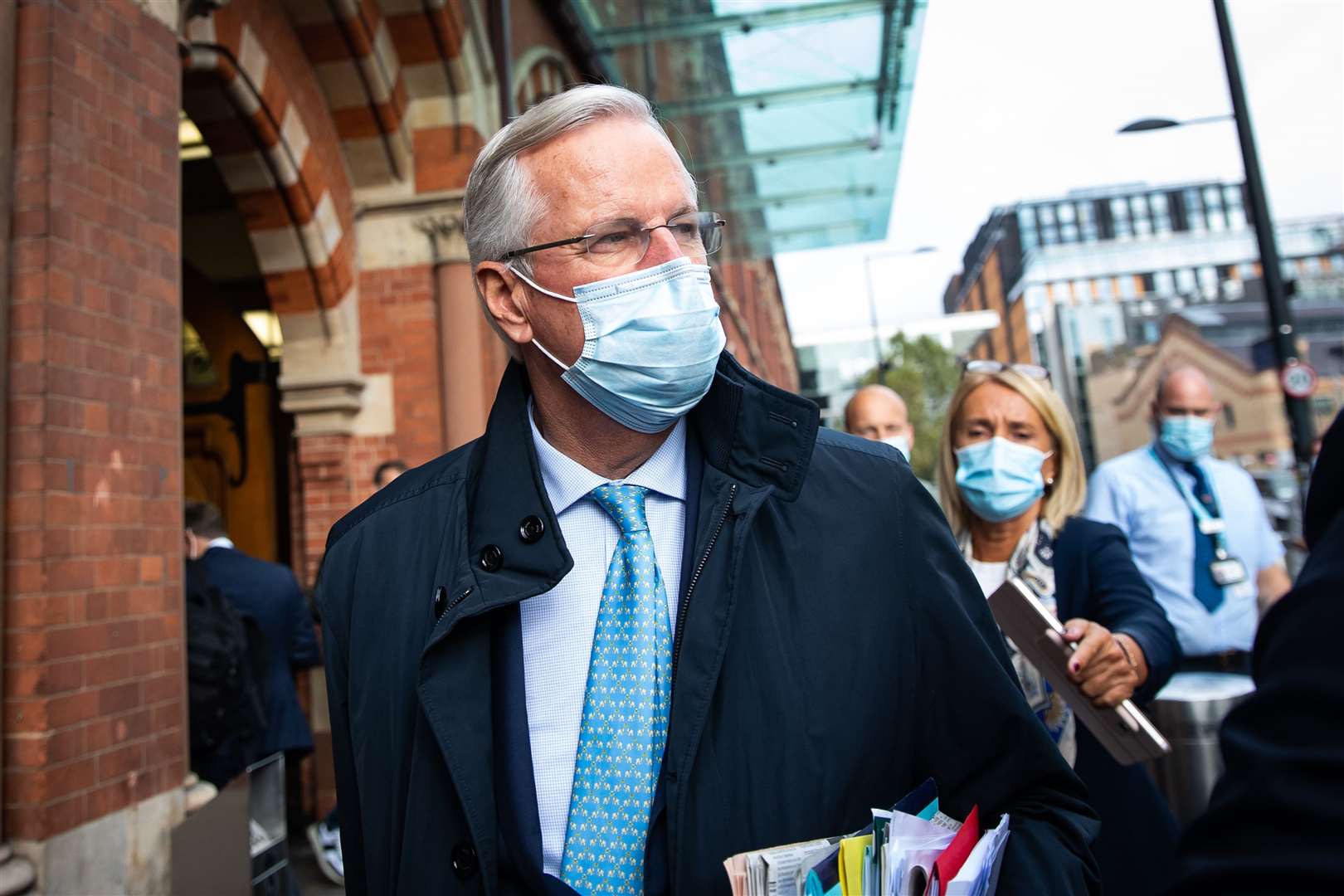 EU’s chief negotiator Michel Barnier arrives by Eurostar at St Pancras railway station, London (Aaron Chown/PA)