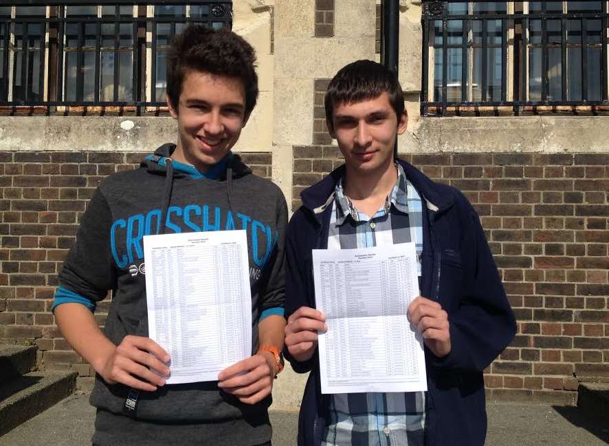 A* performers at Dover Grammar School for Boys - George Beckett and Claude Goldfinch