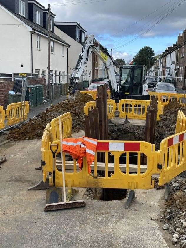 The hole in Gladstone Road