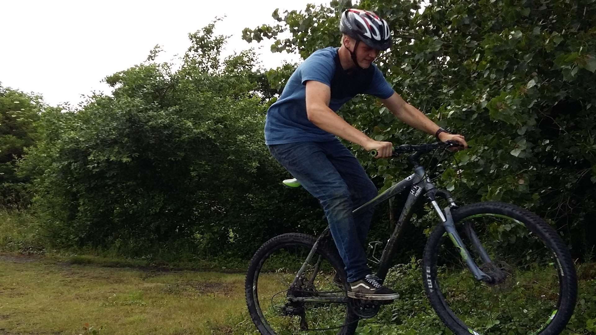 Ben on his bike at Betteshanger Country Park, just two days before he died