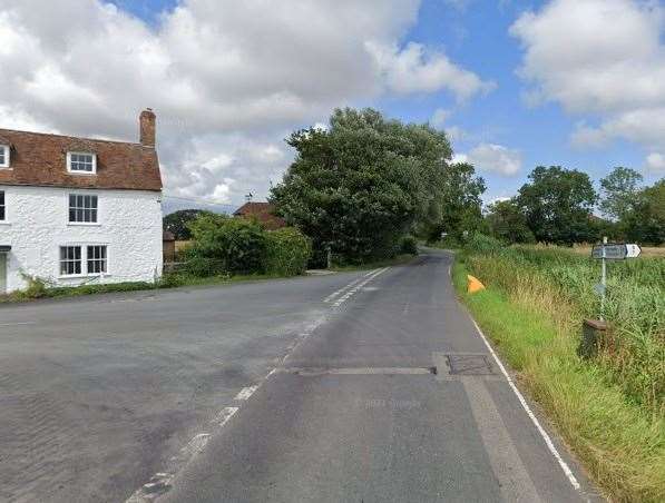 Traffic has been blocked in both directions on Eastbridge Road due to an overturned car on Giggers Green Road. Picture: Google Maps