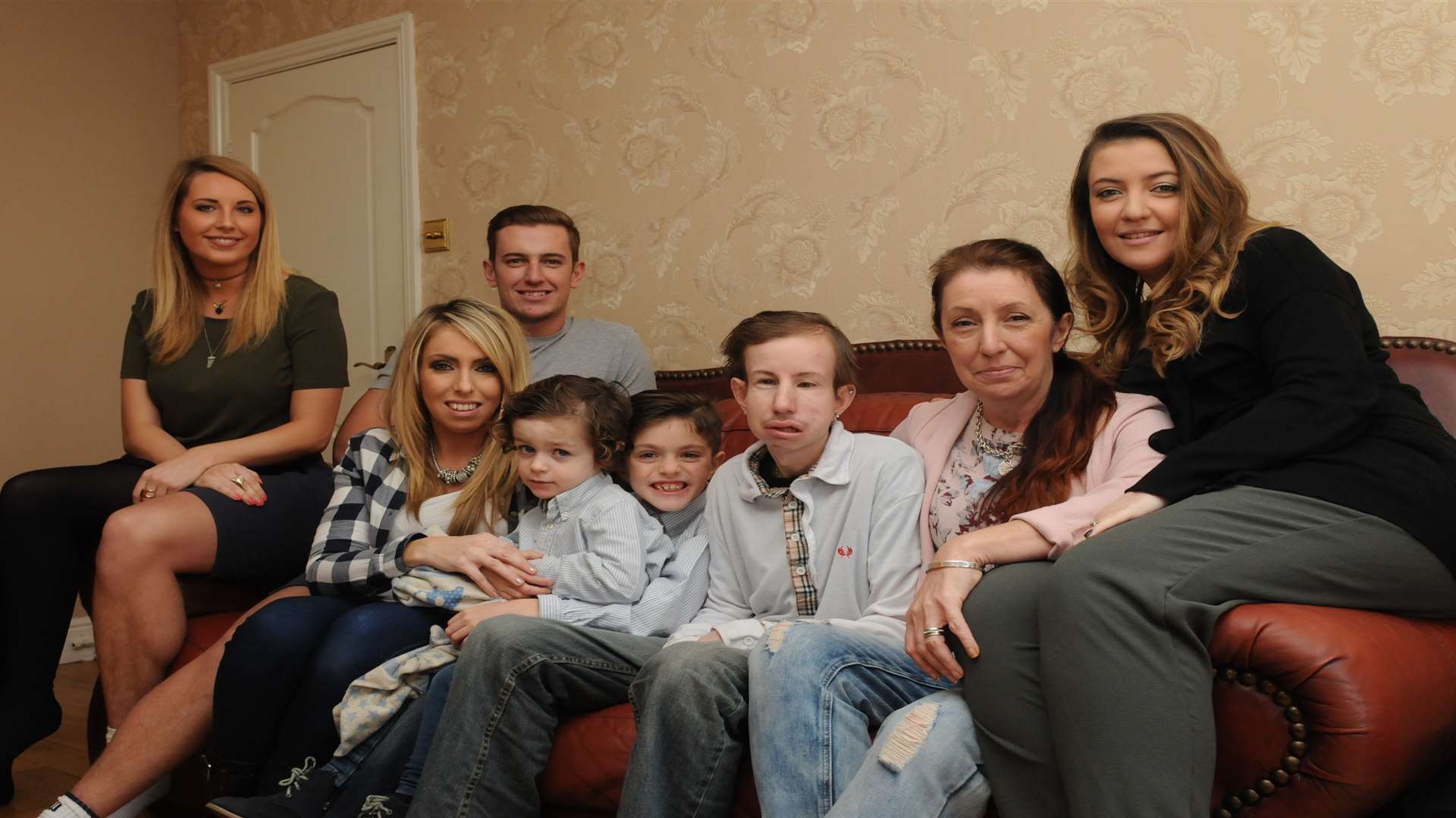 Bradley with his family at home in Chatham