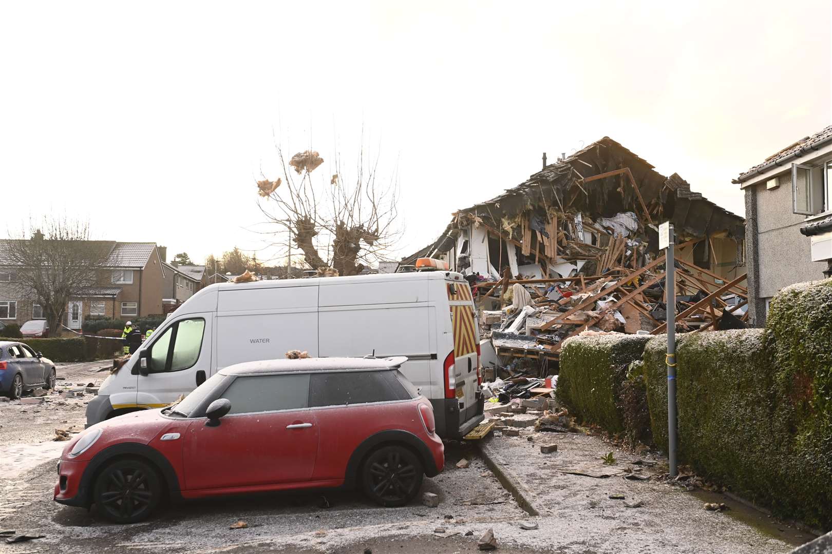 The scene on Baberton Mains Avenue (Lesley Martin/PA)