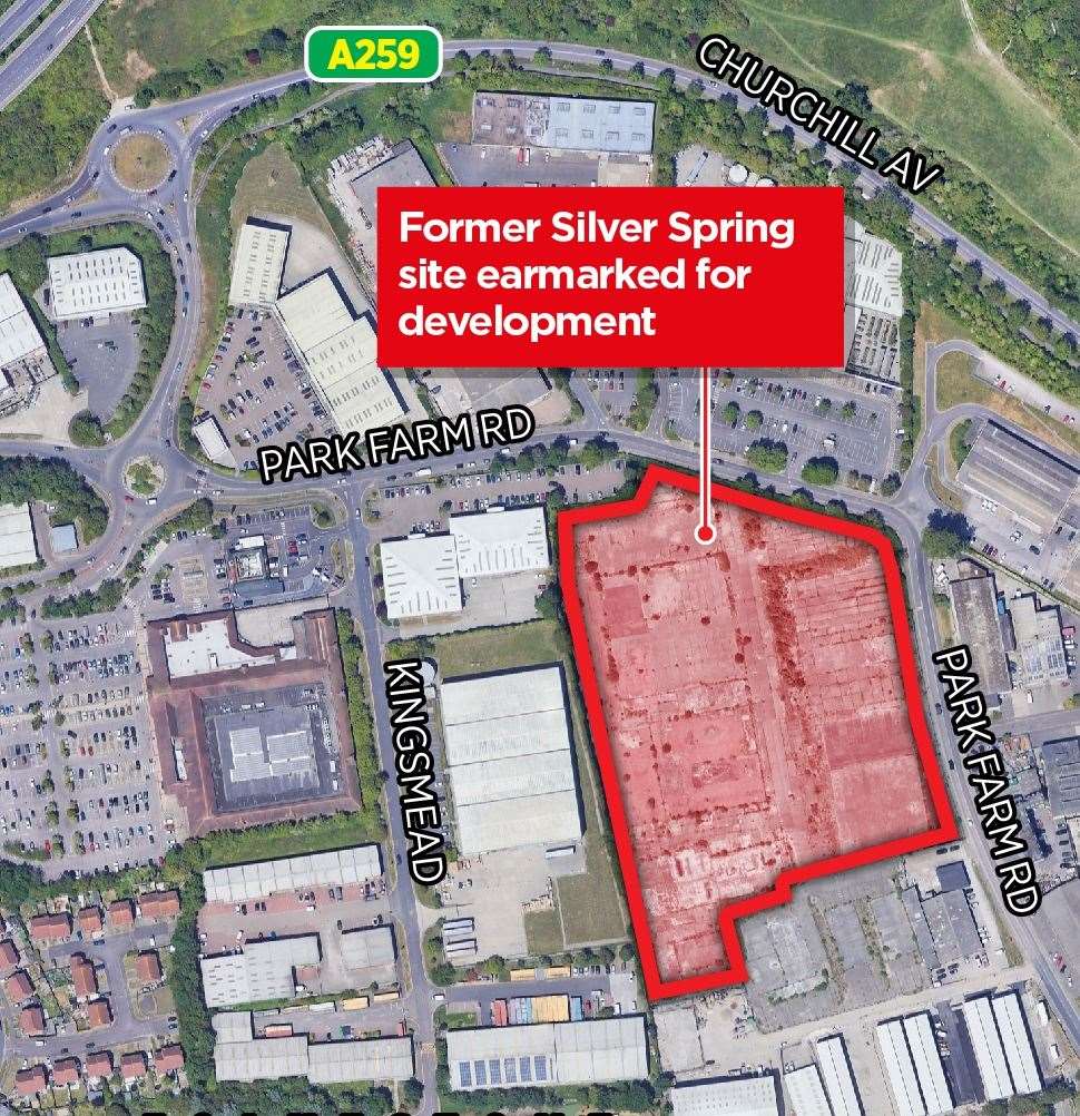 The former Silver Spring site sits on Park Farm Industrial Estate in Folkestone