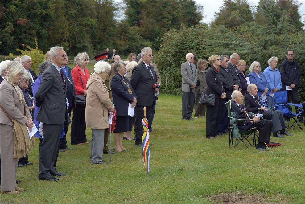 Annual memorial service at Nouds Farm, Teynham, for P/O Roy Marchand, who was shot down and killed over the farm on September 15, 1940, at the height of the Battle of Britain