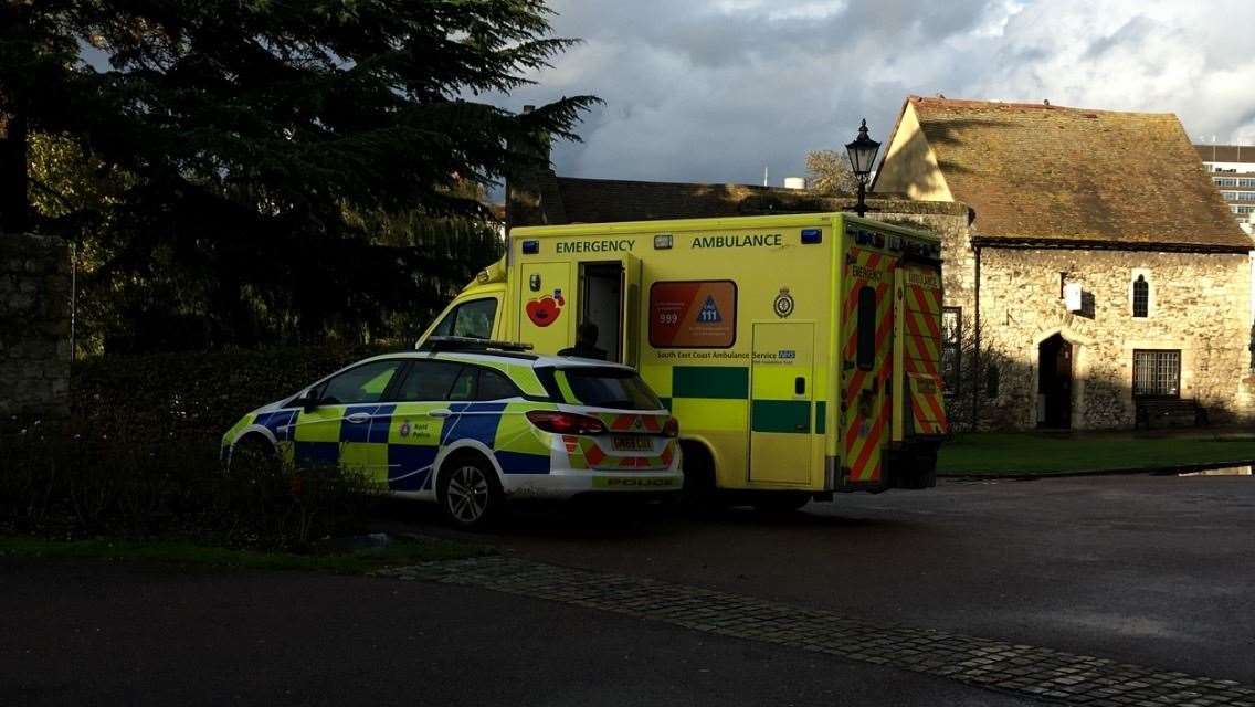 Police and paramedics were parked outside Archbishop's Palace in Maidstone (20820451)