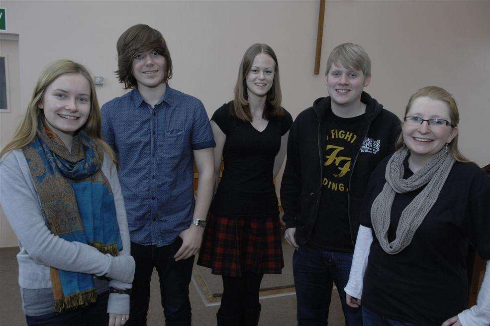 Catherine Whittle, Matt Lutman, Fiona Marshall, Simon Whittle and Jeni Mannering, final members of The Noise on Sheppey which has come to a close after 10 years at the Minster Road Baptist Church