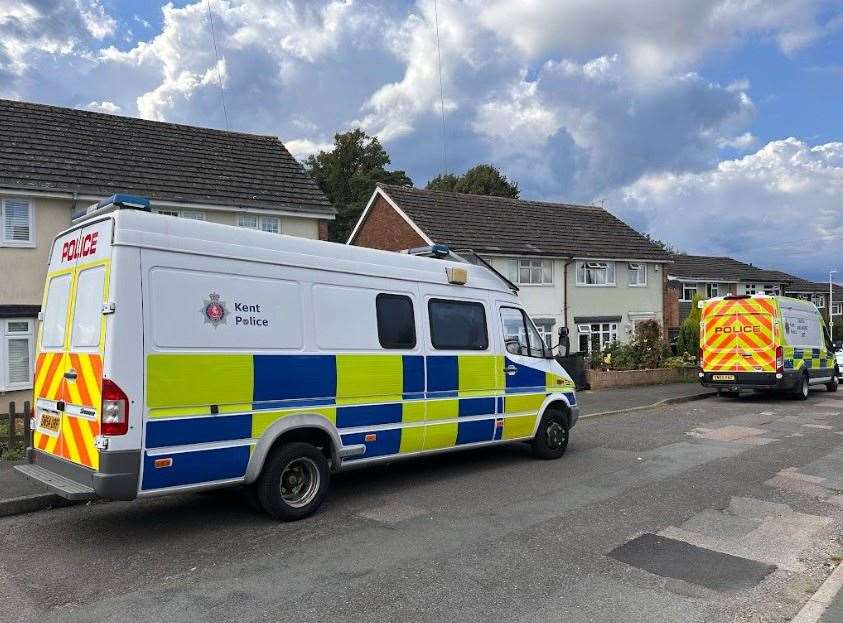 Police in Bright Ridge in Southborough, near Tunbridge Wells, after Sandra Squires was killed