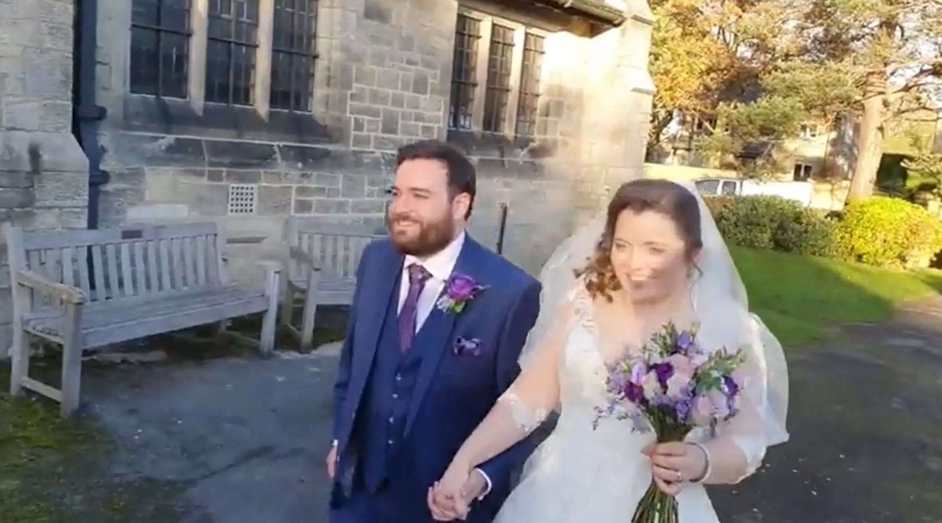 The couple had 15 guests in attendance (Fiona and Andy Gammage/PA)