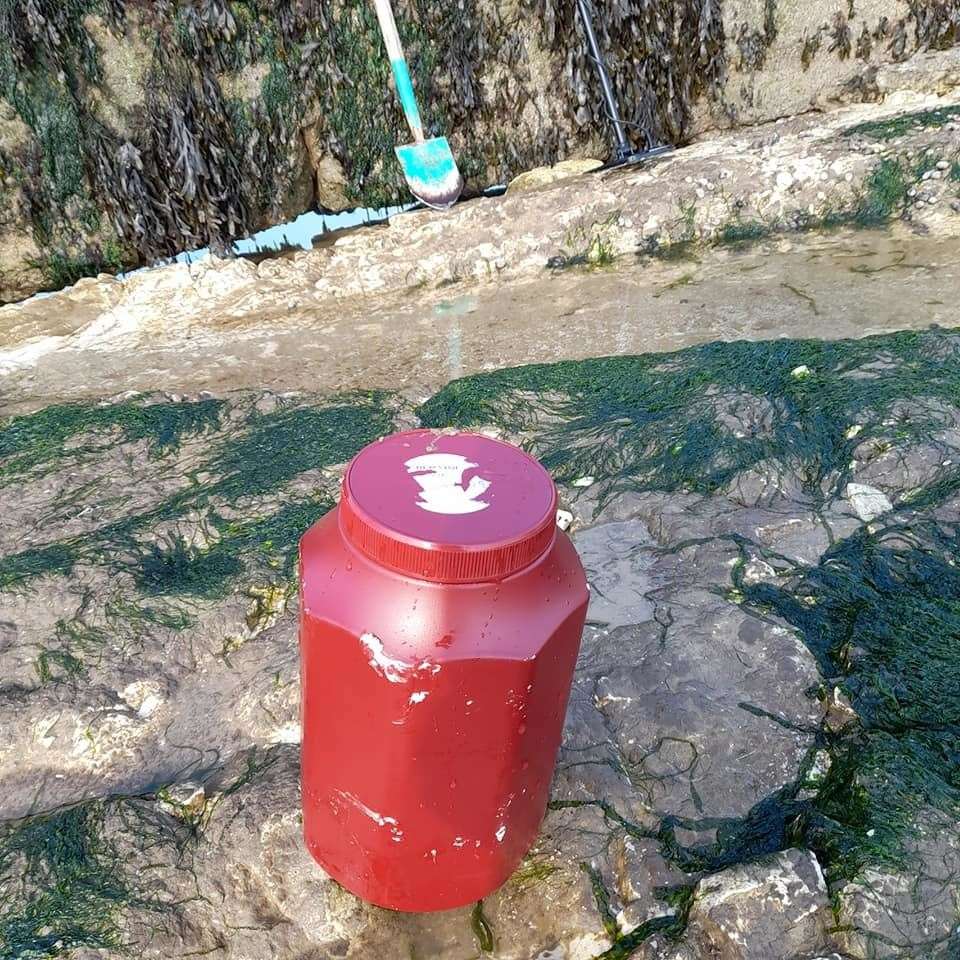 Sean Clarke found this urn containing cremated remains on Westbrook beach