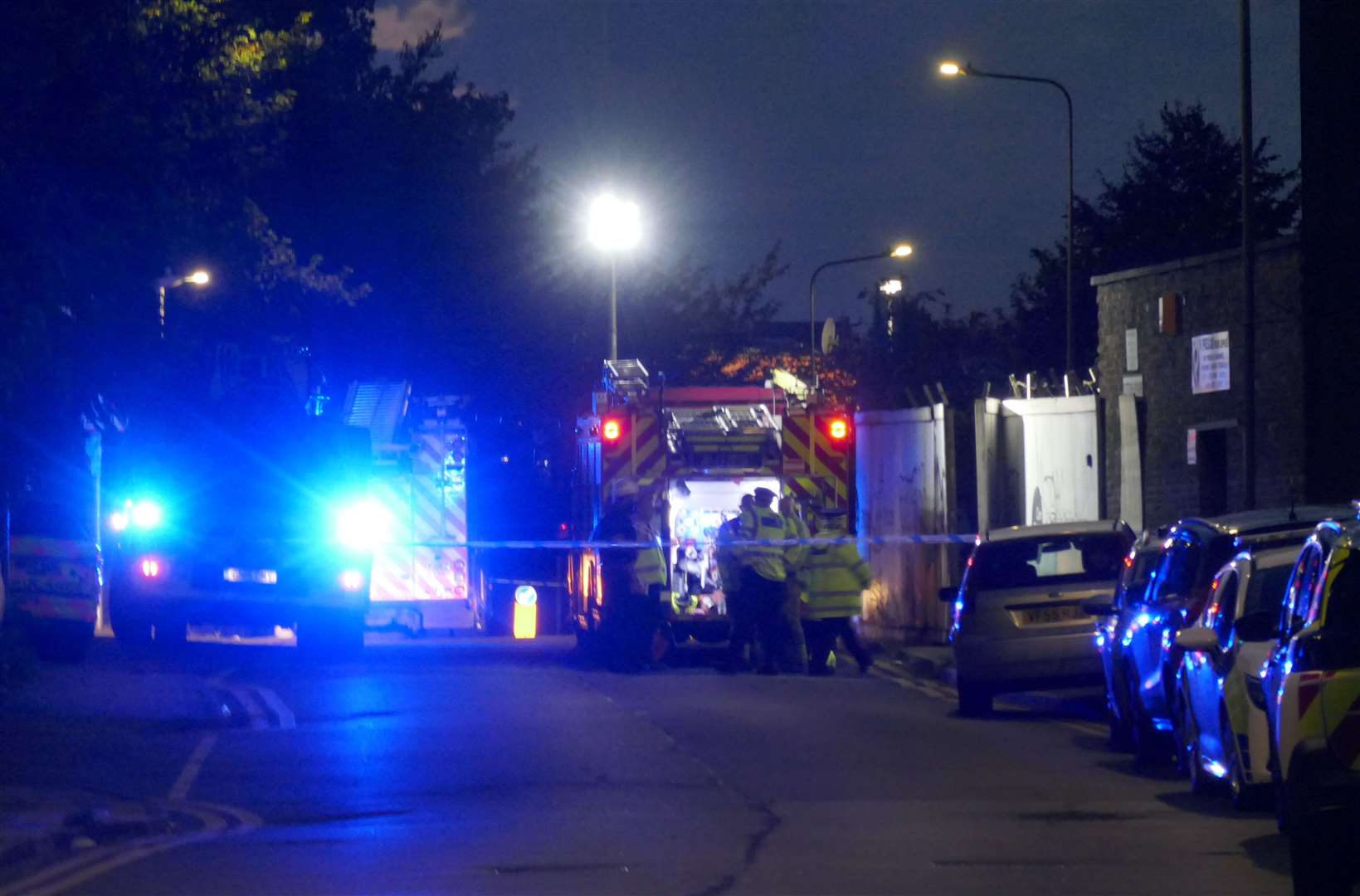 Emergency vehicles at the scene in West Street Gravesend