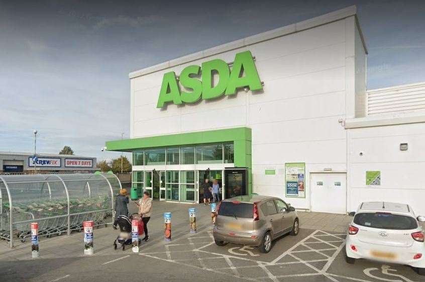 Mitchell assaulted a security guard at the Asda superstore in Mill Way, Sittingbourne. Picture: Google Maps