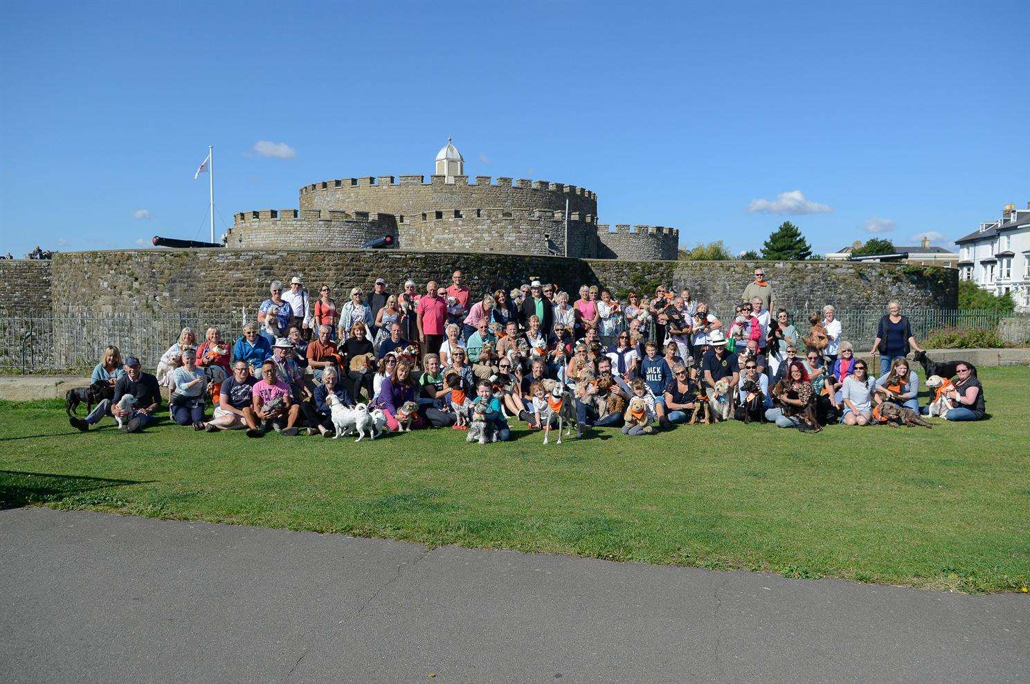 Dog owners who attended the protest on Saturday