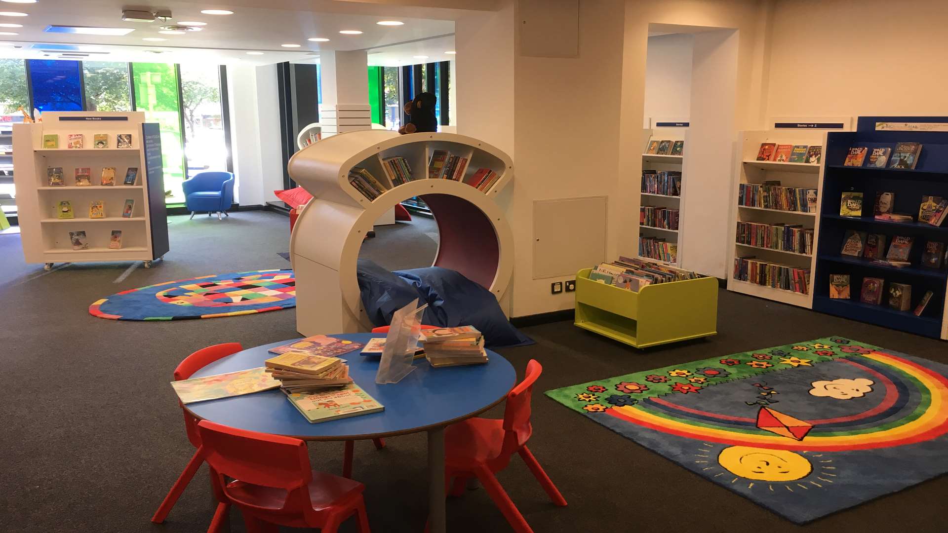 The children's library section in Twydall Neighborhood Community Hub, which opened today