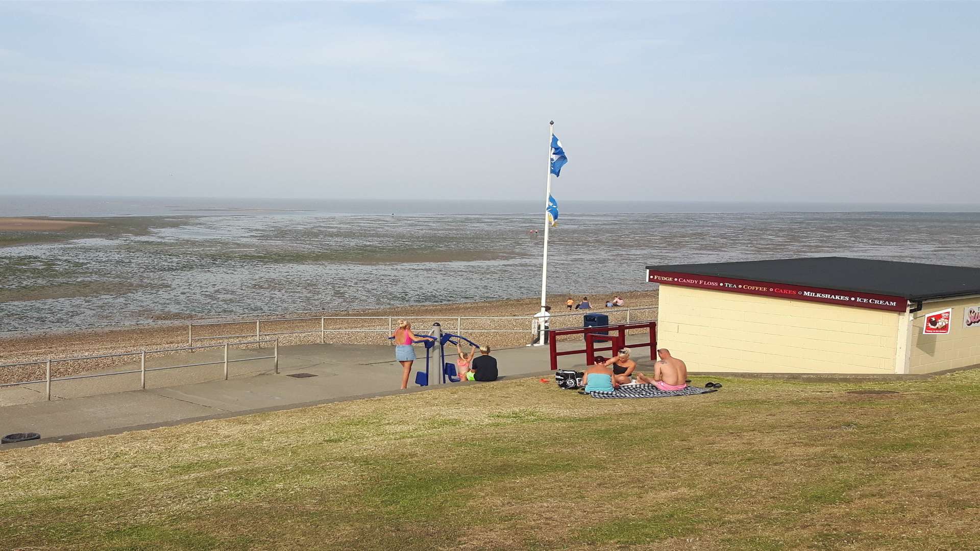 The scene of the dramatic swim rescue at The Leas, Minster