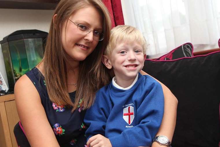 Owen Piper at home in Minster with mother Hayley