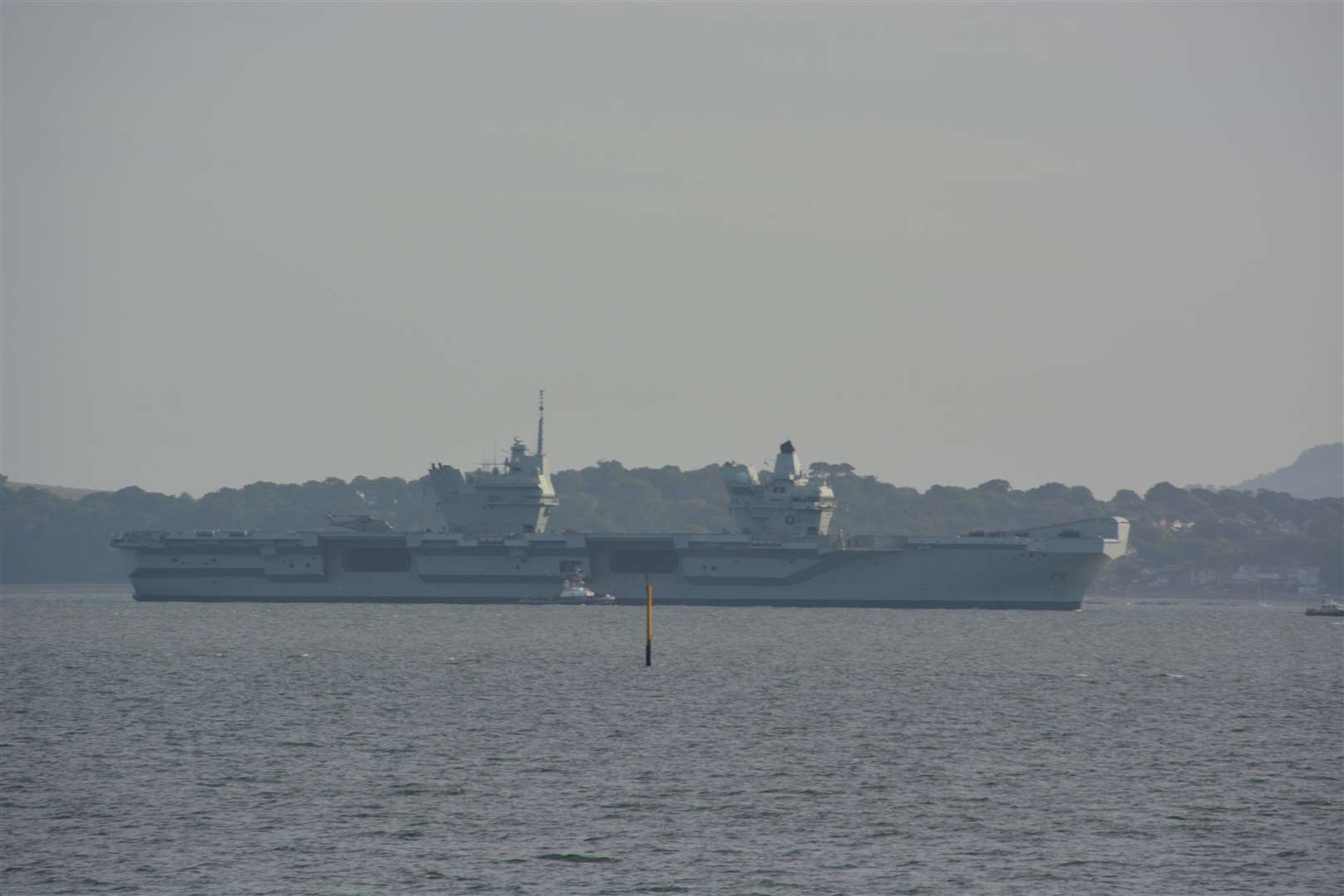 HMS Prince of Wales travelling through the Solent off Portsmouth (Ben Mitchell/PA)