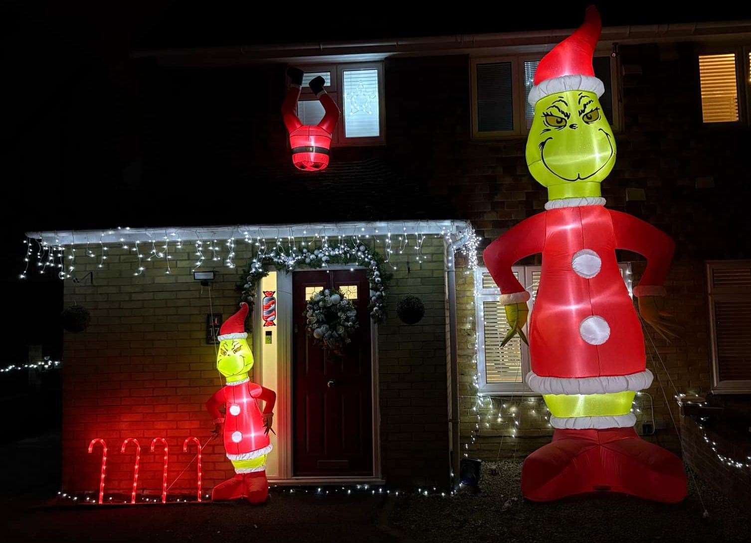 People are being invited to pose with a 16.5ft tall Grinch in The Lindens, Aylesford. Picture: Lewis Sullivan