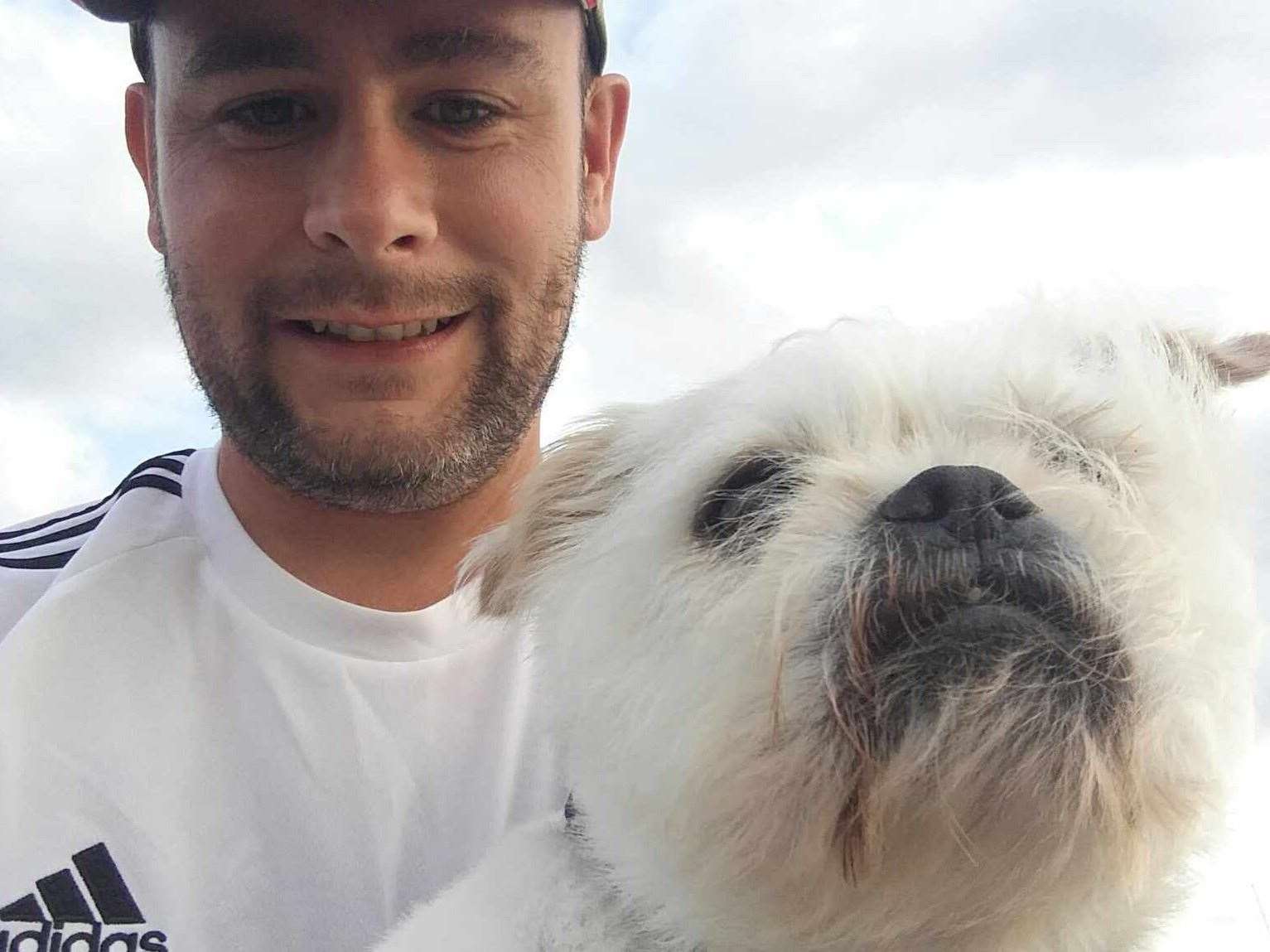 Aaron King and his dog, Archie. Picture: Aaron King