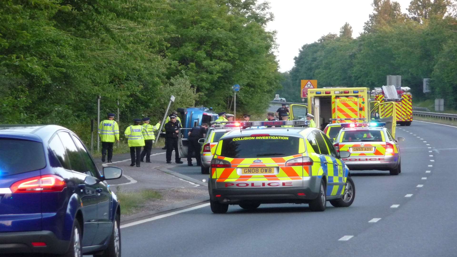 The scene of the crash in Hoath Way, picture by Martin Philbrick