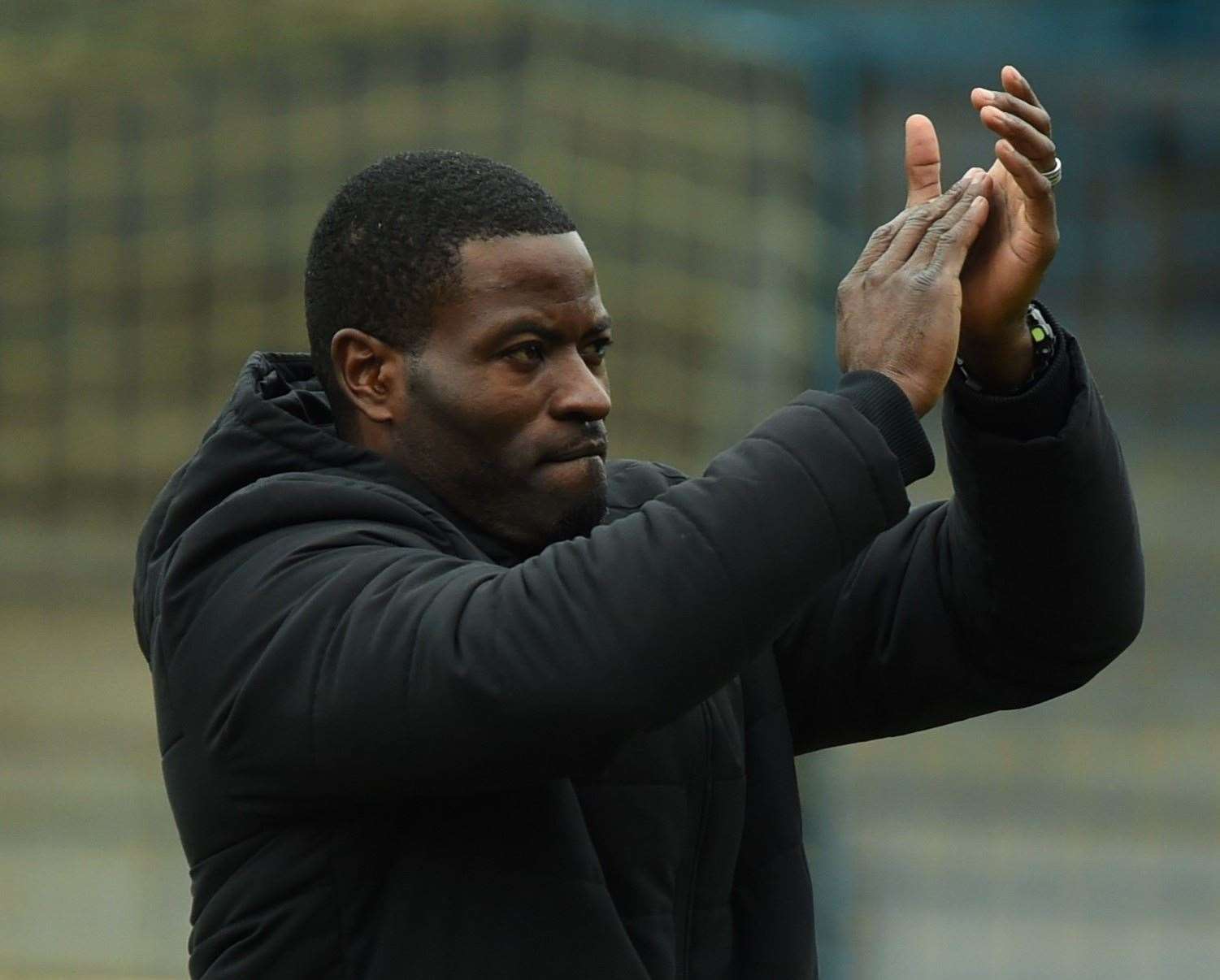 Maidstone United boss George Elokobi. Picture: Steve Terrell