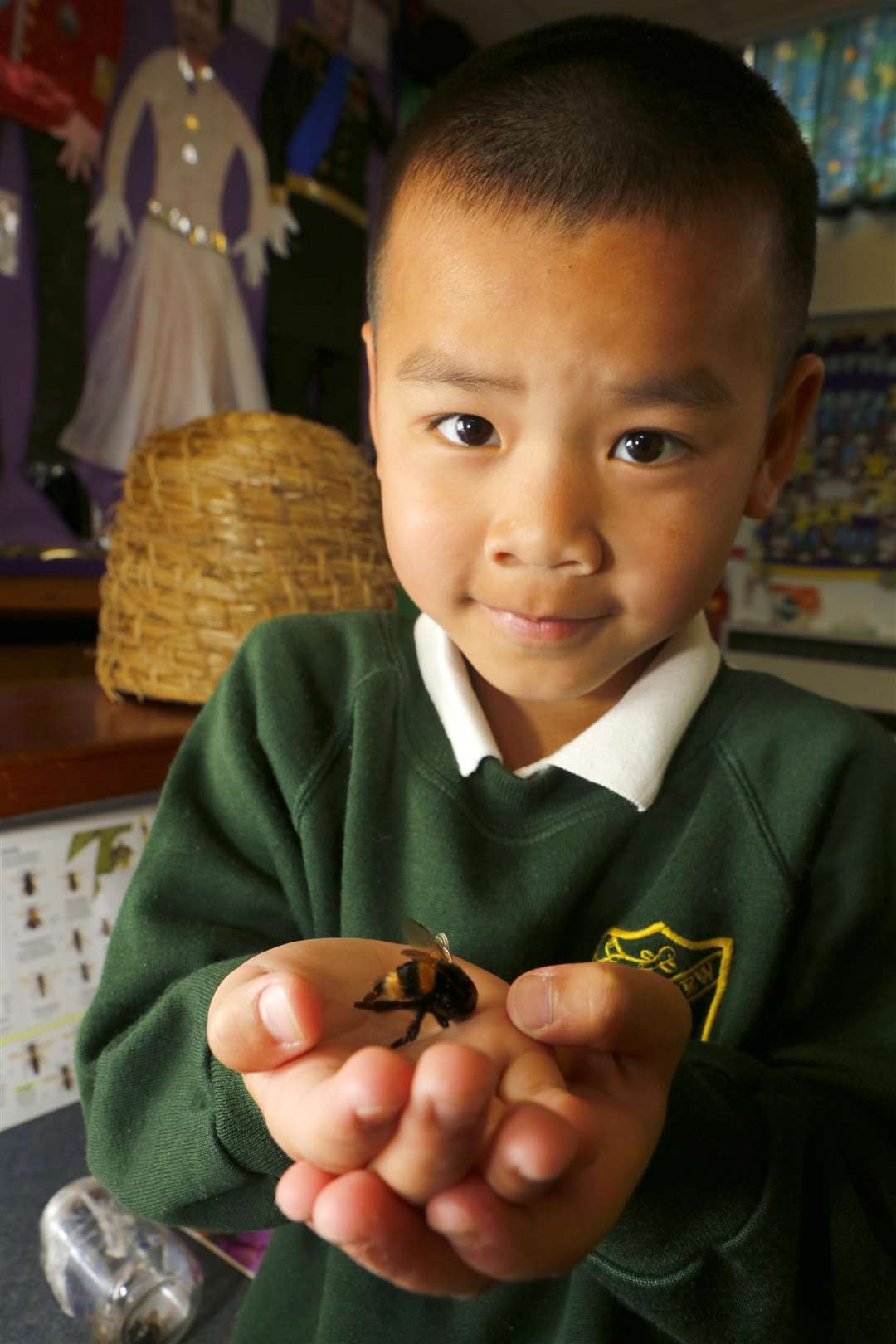 Beekeeper day. Pictured is James with a Bumblebee.Riverview Infant School, Cimba Wood, Gravesend DA12 4SDPicture: Andy Jones (2117662)