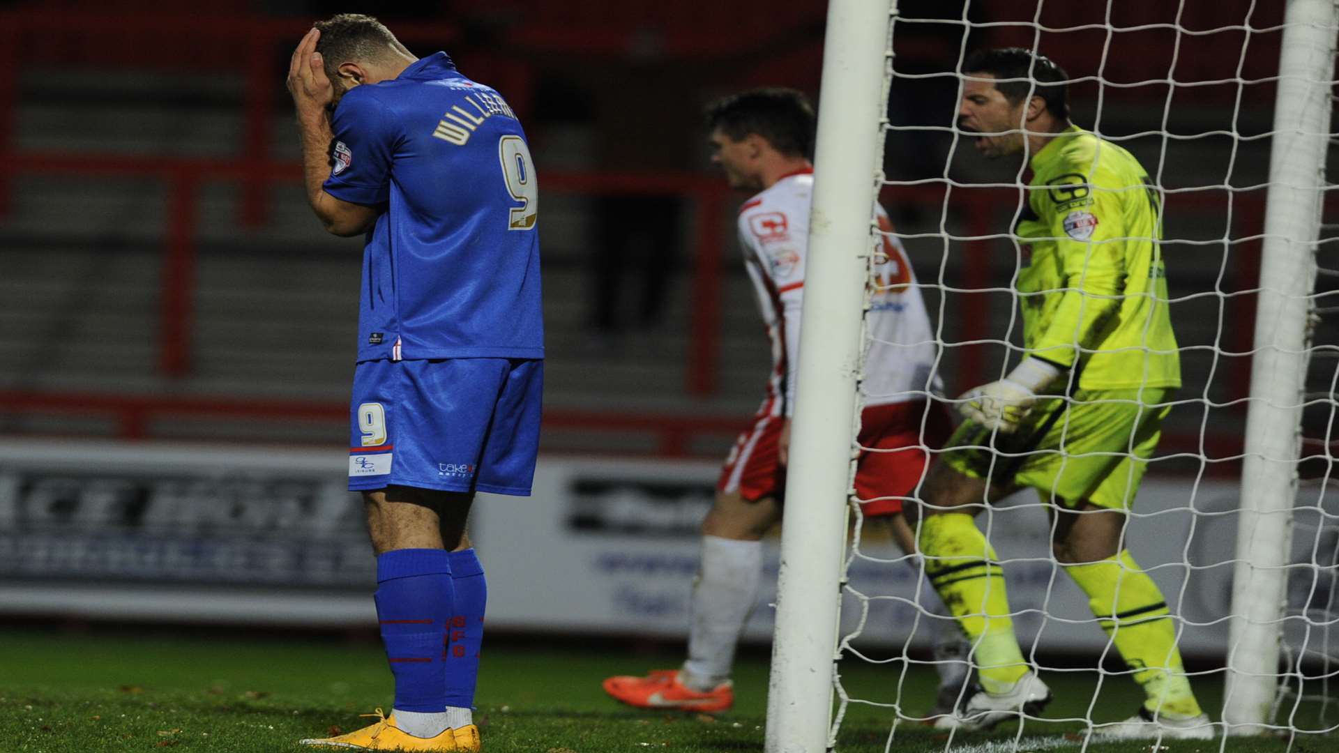 Ben Williamson rues a missed opportunity against Stevenage Picture: Barry Goodwin