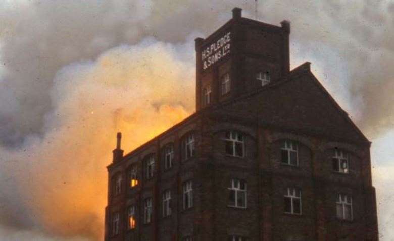 The inferno at the East Hill mill in 1974