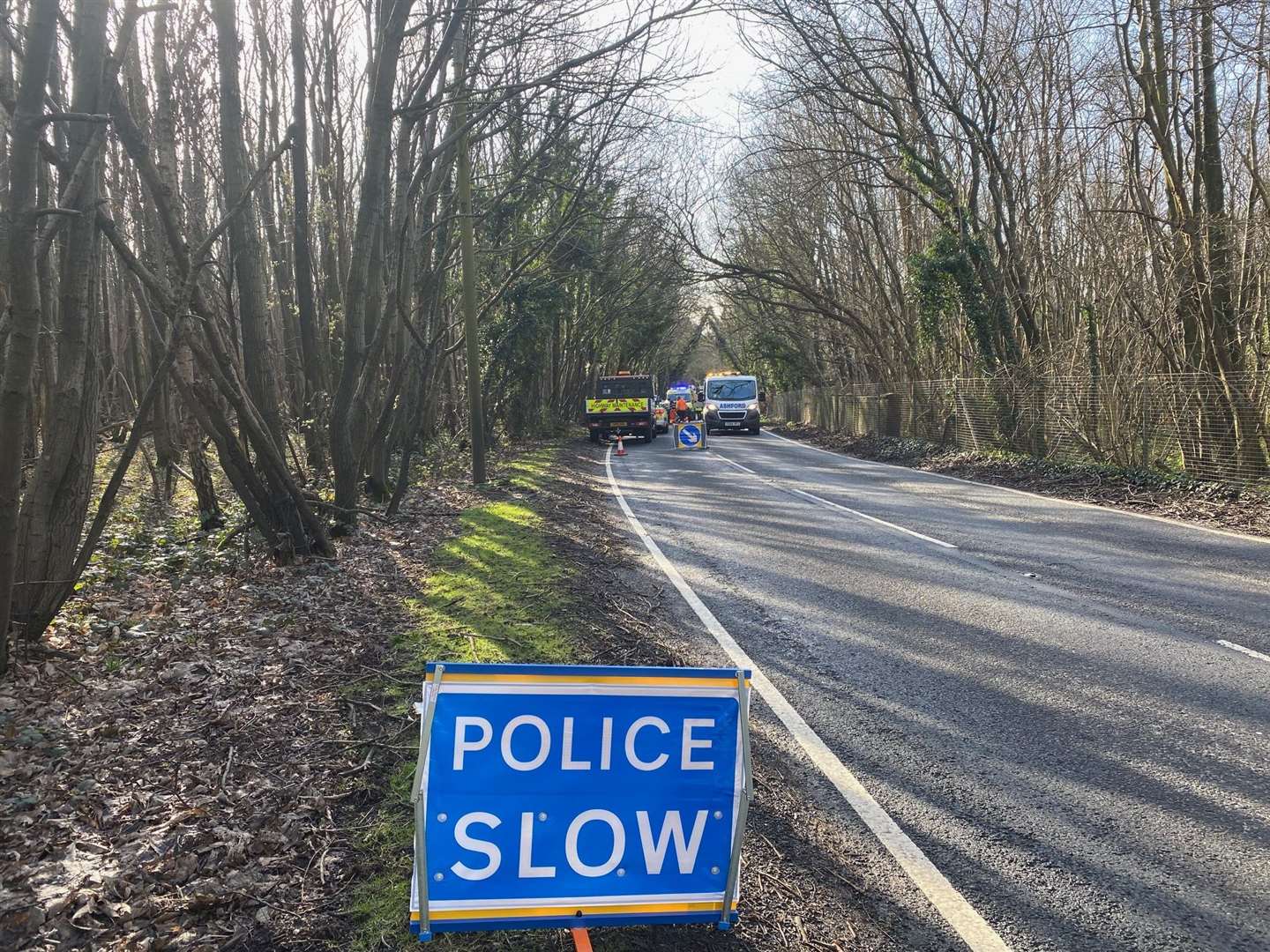 Police closed the road after the crash