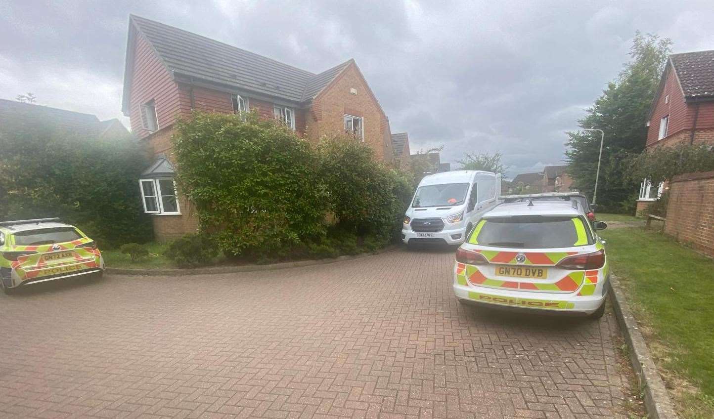 Multiple police vehicles were spotted in Wood Lane, Ashford at the weekend