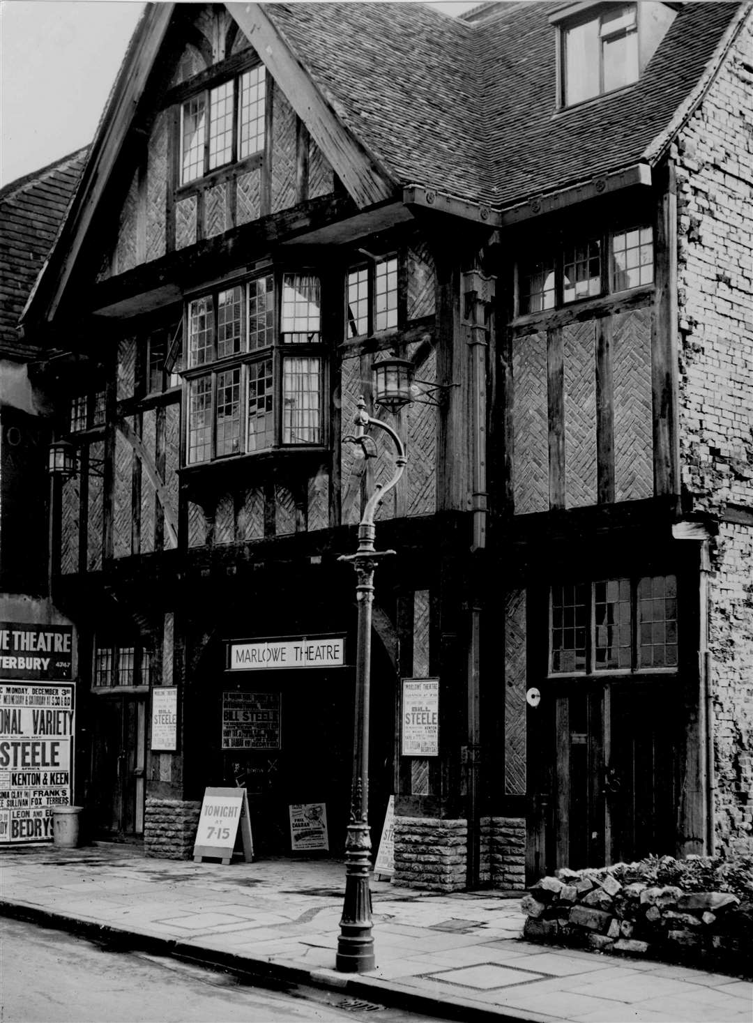 The old Marlowe Theatre in St Margaret's Street, Canterbury, is pictured in December 1951. It was built in 1927, originally as the Centre Picture Theatre, and demolished in 1982 to make way for the Marlowe Arcade