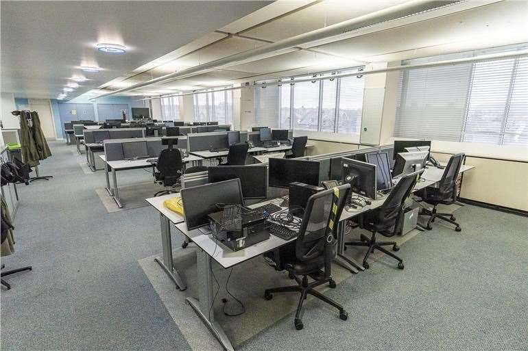 Computers and other equipment remains in the old Saga building in Folkestone