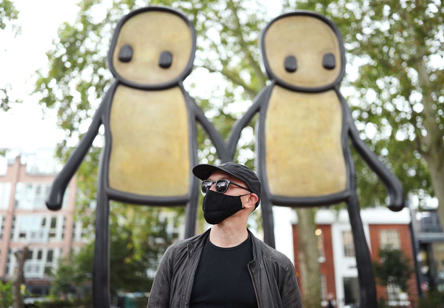 The prints were intended to celebrate the launch of Stik’s 4-metre-high bronze sculpture (Yui Mok/PA)