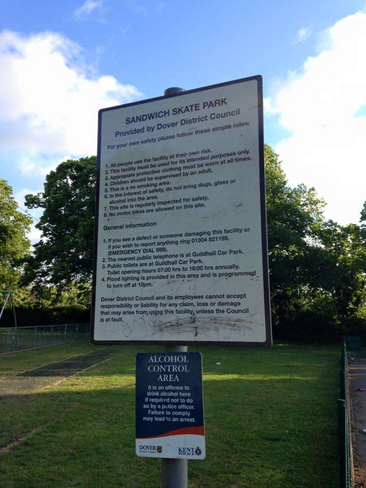 Glass cleared at Sandwich Skate Park