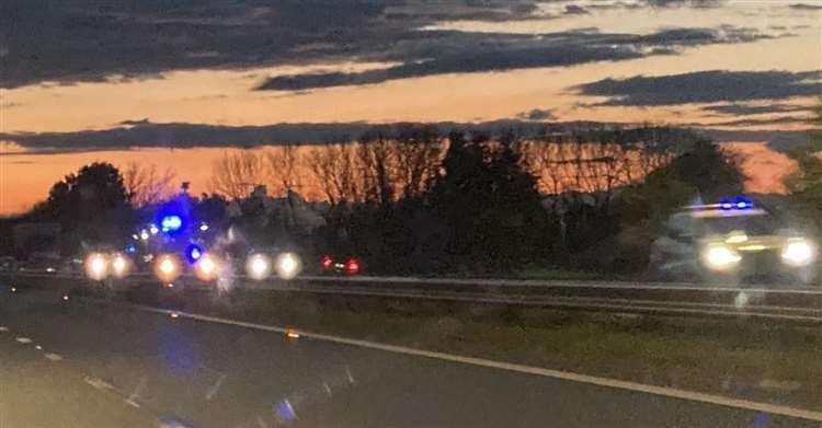 Emergency services were called to the A2 coastbound near Shepherdswell following the crash. Picture: Steve Salter