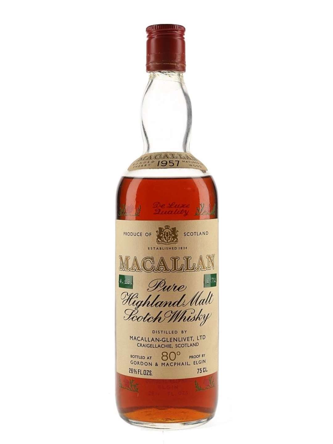 A 1957 Macallan that went for £1,900. Image from whisky.auction