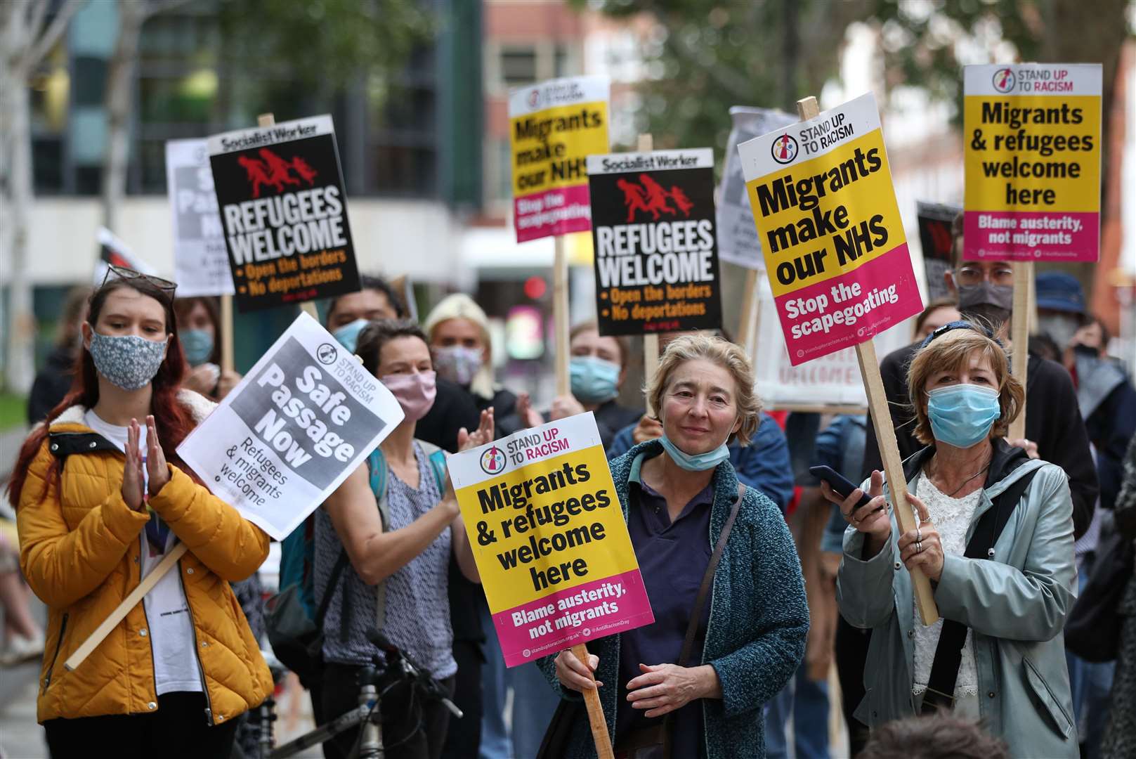 Stand Up To Racism organised the protest (Jonathan Brady/PA)