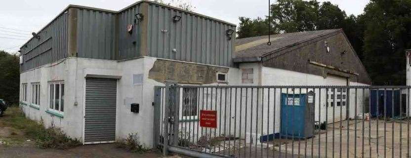 The former repairs workshop at the Six Mile Garage site in Stelling Minnis is currently used for storage by applicants Seva Estates. Picture: Holloway Studios