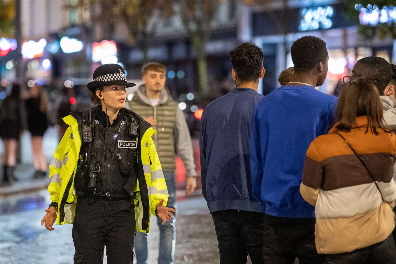 Crowds were dispersed in the city centre on Thursday night (Joe Giddens/PA)