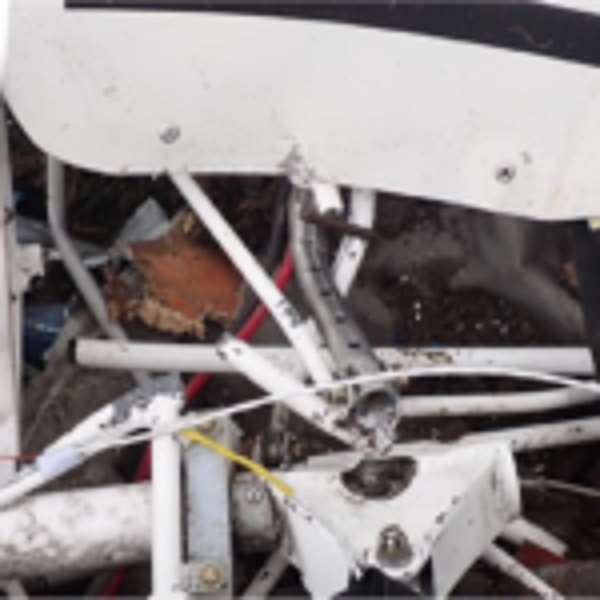 The damage to the pilot’s seat in the Escapade plane (AAIB/PA)